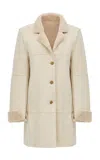 Source Unknown Odera Reversible Shearling Coat In Neutral