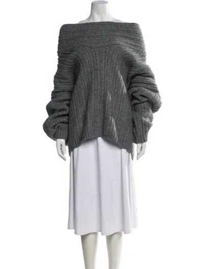 Pre-owned Source Unknown Off-the-shoulder Sweater In Grey