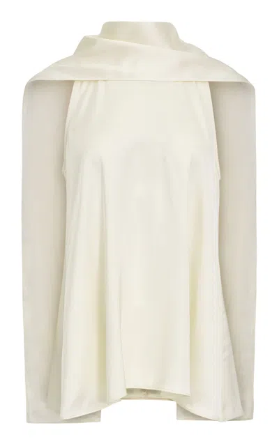 Source Unknown Onnea Scarf-detail Satin Top In White