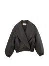 Source Unknown Oversized-collar Elasticated-hem Jacket In Black