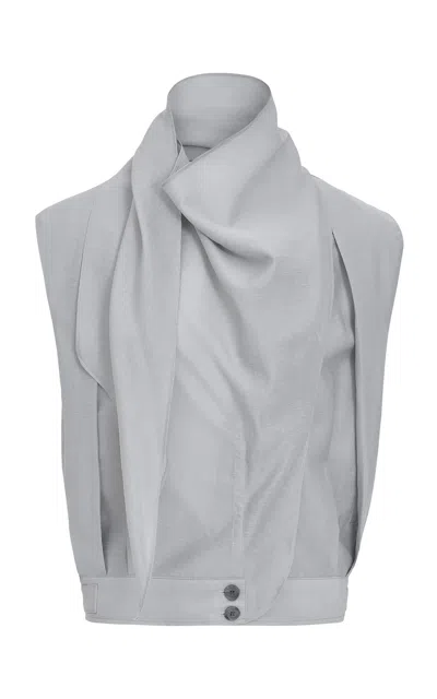 Source Unknown Paola Scarf-neck Top In Gray