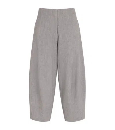 Source Unknown Pintuck Bimba Wide-leg Trousers In Gray