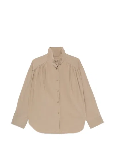 Source Unknown Ruched Shirt In Animal Print