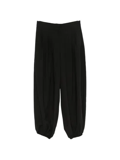 Source Unknown Ruched Straight-leg Trousers In Animal Print