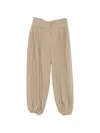 Source Unknown Ruched-details Tapered Trousers In Brown