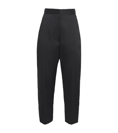 Source Unknown Satin Wide-leg Tuxedo Trousers In Black
