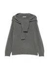 Source Unknown Shawl-detail Sweater In Gray