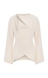 Source Unknown Solina Crepe Cowl-neck Top In White