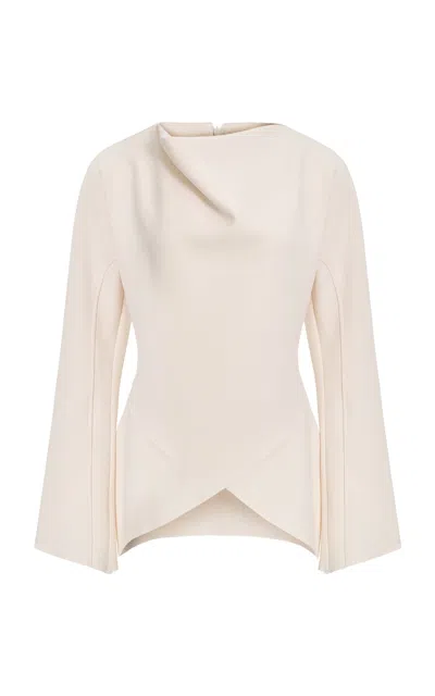 Source Unknown Solina Crepe Cowl-neck Top In White