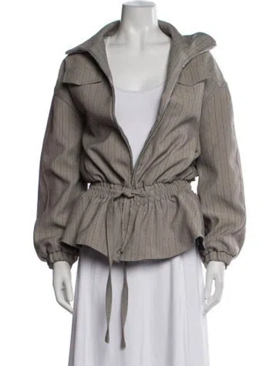 Pre-owned Source Unknown Striped Jacket In Neutrals