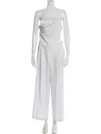Pre-owned Source Unknown Striped Skirt Set In White