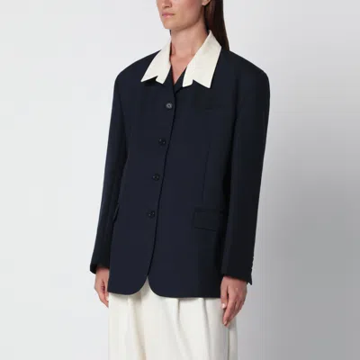 Source Unknown Suki Navy Blue Single-breasted Jacket