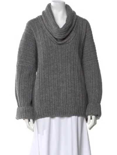 Pre-owned Source Unknown Turtleneck Sweater In Grey
