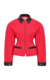 Source Unknown Vastra Hourglass Work Cotton Jacket In Red