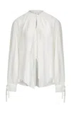 Source Unknown Veylin Chiffon Tie Cuff Top In White