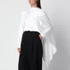 Source Unknown White Koa Draped Satin Blouse In White