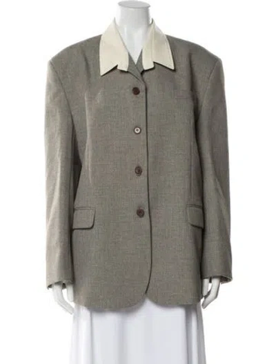 Pre-owned Source Unknown Wool Blazer In Gray