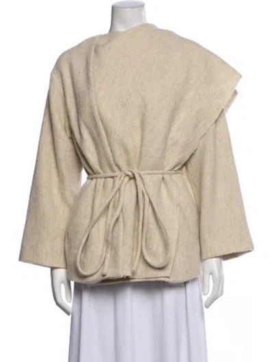 Pre-owned Source Unknown Wool Coat In Neutrals