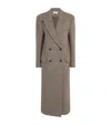 Source Unknown Wool Double-breasted Reyna Long Coat In Beige