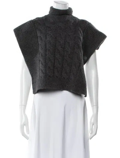 Pre-owned Source Unknown Wool Turtleneck Sweater In Gray
