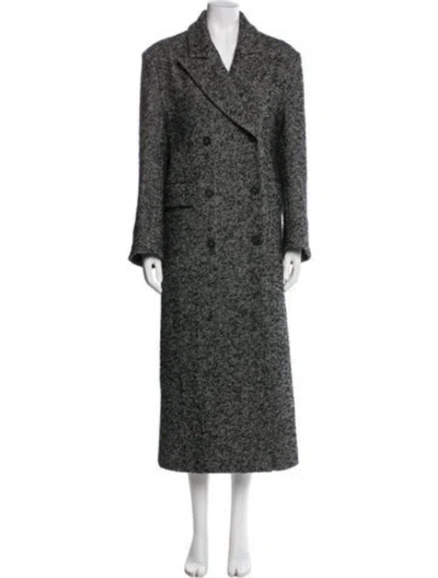 Pre-owned Source Unknown Wool Tweed Pattern Coat In Green
