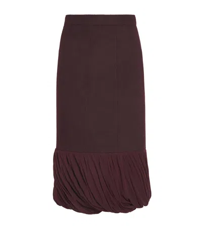 Source Unknown Wool-blend Dusika Midi Skirt In Burgundy