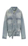 Source Unknown Zahara Denim Bomber Jacket In Blue