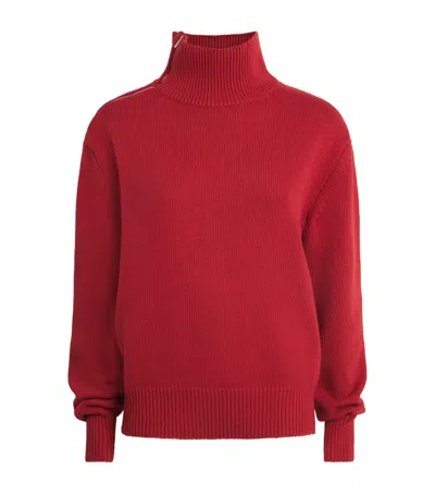 Source Unknown Zip-shoulder Konny Sweater In Red