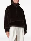 Source Unknown Faux Fur Half-zip Sweatshirt In Brown