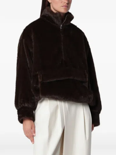 Source Unknown Zvika Faux-fur Sweater In Brown