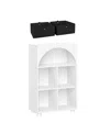 Sourcing Solutions Arched 23" Solid Wood 4 Cubby Entryway Shoe Rack Storage Organizer Cabinet