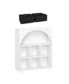 Sourcing Solutions Arched 34.19" Solid Wood 6 Cubby Entryway Shoe Rack Storage Organizer Cabinet