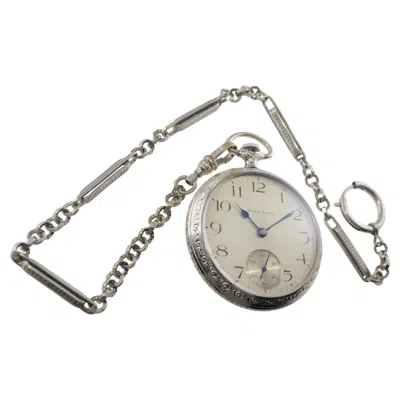 Pre-owned South Bend Open Faced Pocket Watch Gold Filled With Original Silvered Dial 1900 In Multi