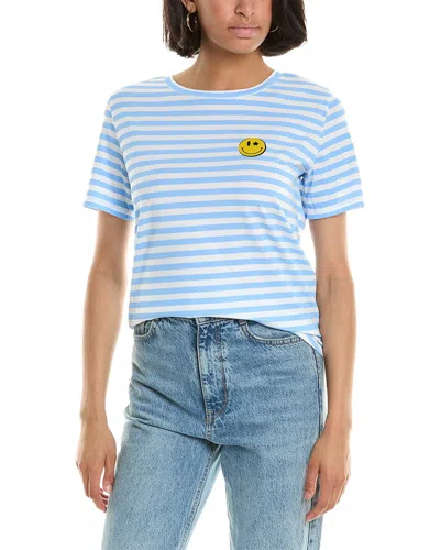 South Parade Smiley Stripe T-shirt In Blue