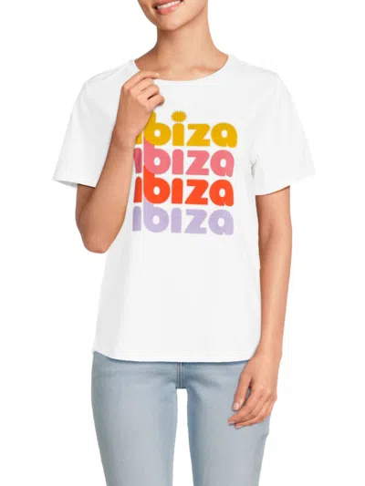 South Parade Women's Ibiza Graphic T Shirt In White