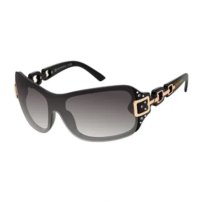 South Pole Southpole Womens Uv Protection Shield Sunglasses In Black