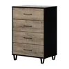 South Shore Furniture Arlen 4-drawer Chest, Weathered Oak And Matte Black