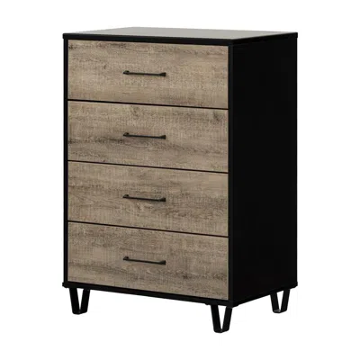 South Shore Furniture Arlen 4-drawer Chest, Weathered Oak And Matte Black