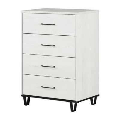 South Shore Furniture Arlen 4-drawer Chest, White Pine And Black Matte