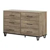 South Shore Furniture Arlen 6-drawer Double Dresser, Weathered Oak In Brown
