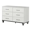 South Shore Furniture Arlen Dresser, White Pine And Black Matte