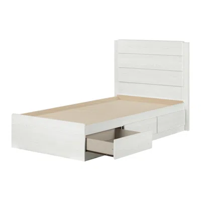 South Shore Furniture Arlen Mates Bed And Headboard Set, White Pine