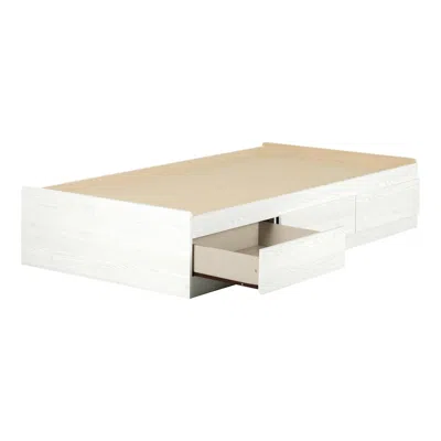 South Shore Furniture Arlen Mates Bed With 3 Drawers, White Pine
