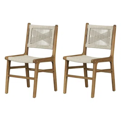 South Shore Furniture Balka Dining Chair, Set Of 2, Cream And Natural
