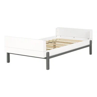South Shore Furniture Bebble Bed, Soft Gray And White