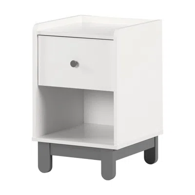 South Shore Furniture Bebble Nightstand, Soft Gray And White