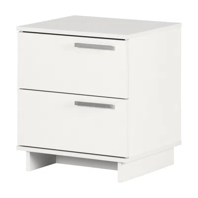 South Shore Furniture Cavalleri Nightstand With 2 Drawers, Pure White