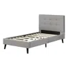 South Shore Furniture Dylane Upholstered Platform Bed And Headboard, Soft Gray