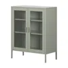 South Shore Furniture Eddison Mesh 2-door Storage Cabinet, Sage Green