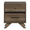 South Shore Furniture Flam 2-drawer Nightstand, Natural Walnut And Matte Black